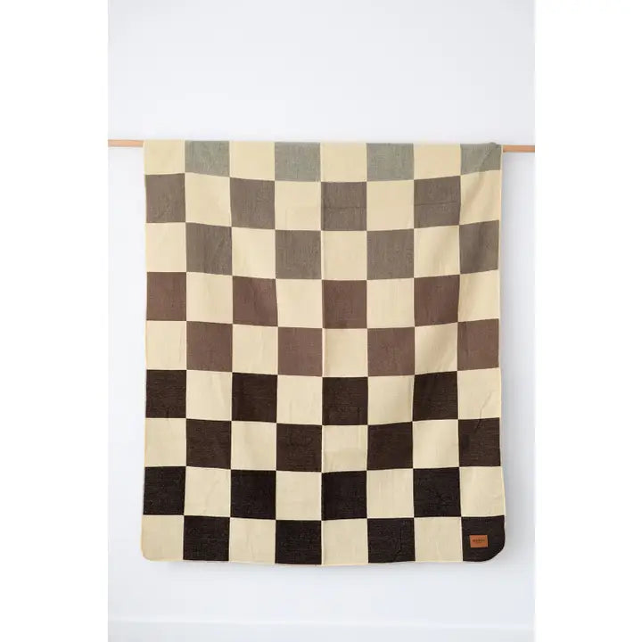 Heartprint Threads Colour Grid Throw Blanket