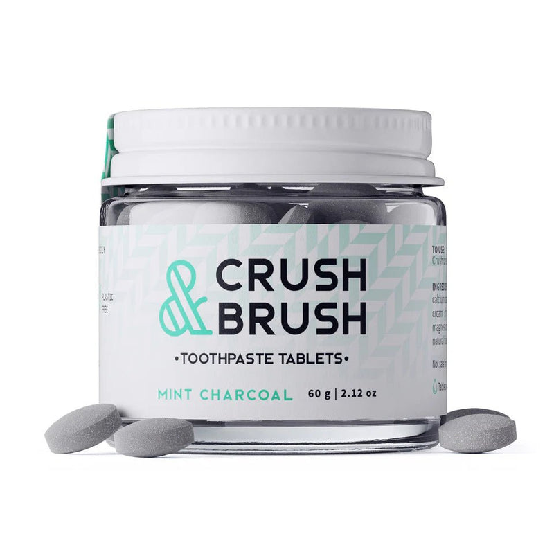 Nelson Naturals Crush & Brush Toothpaste Tablets - Mint Charcoal - The Alternative