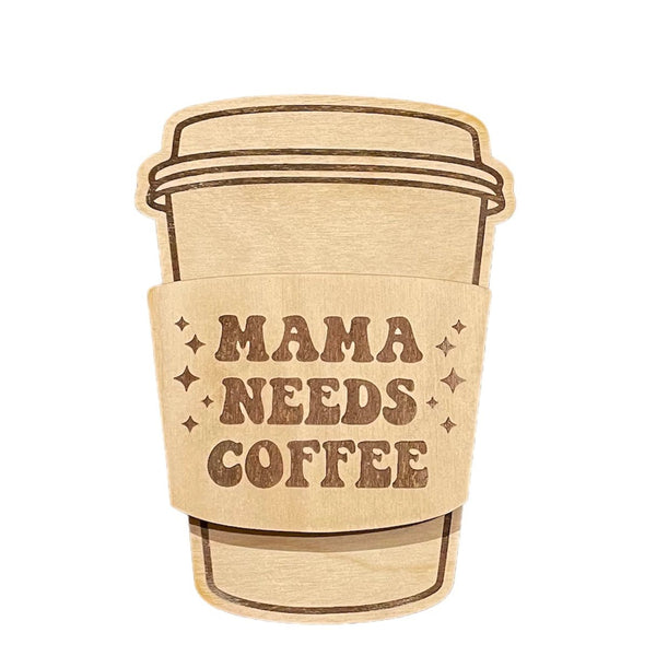 Windy Day Wood Mama Needs Coffee Gift Card Holder - The Alternative