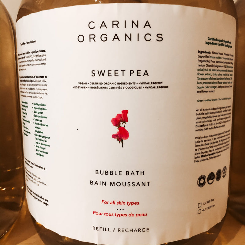 475G Carina Organics Bubble Bath - Sweet Pea - The Alternative