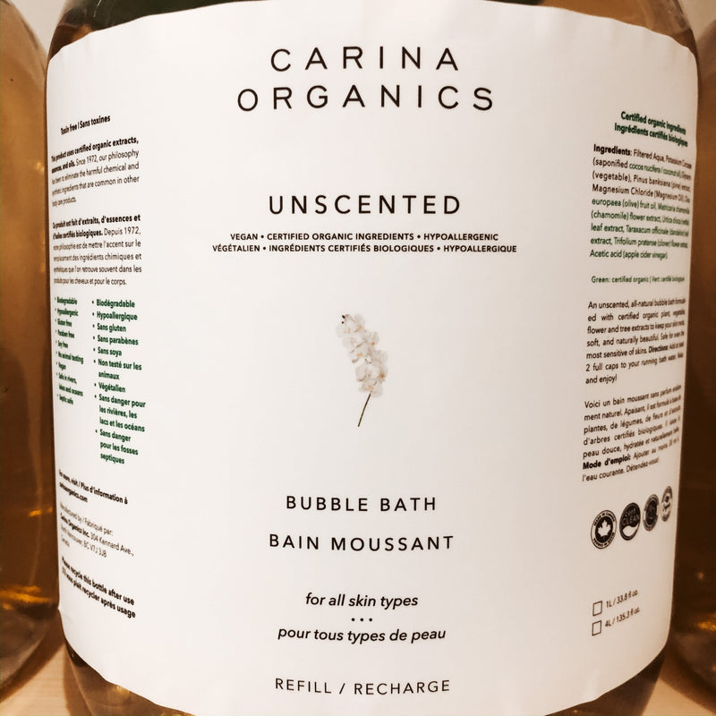 475G Carina Organics Bubble Bath - Unscented - The Alternative