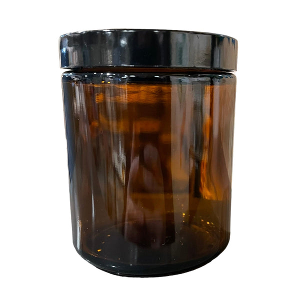 8oz Straight Sided Glass Jar - Amber - The Alternative