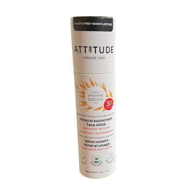 Attitude Face Mineral Sunscreen Stick SPF 30 - Sensitive/Unscented