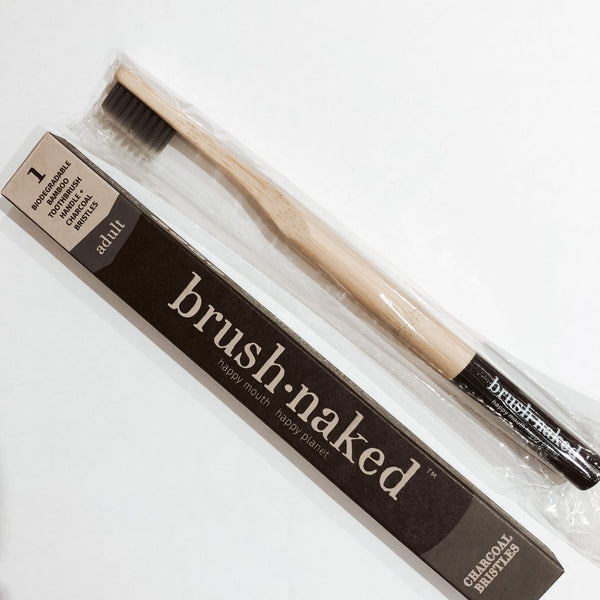 Brush Naked Soft Nylon Adult Toothbrush - Charcoal - The Alternative